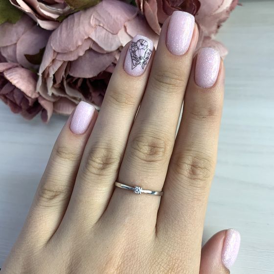 Золота каблучка з діамантом 0.06ct