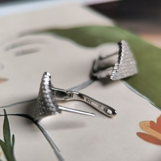 Silver Earrings with Fianites