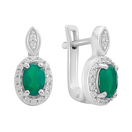 Срібні сережки з агатом 1.213ct