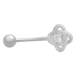 Серебряный пирсинг с фианитами