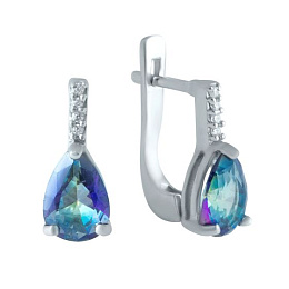 Серебряные серьги с мистик топазом 2.603ct