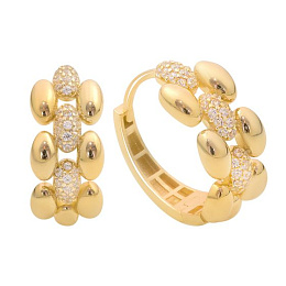 Золотые серьги с фианитами 0.78ct