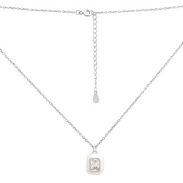 Серебряное колье с фианитами, емаллю