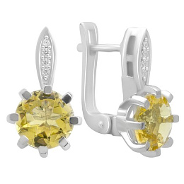 Срібні сережки з цитрином nano 3.142ct