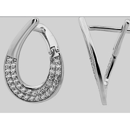 Золоті сережки з фіанітами 0.74ct