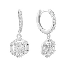 Silver earrings with cubic zirconia