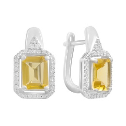 Silver earrings with citrine nano