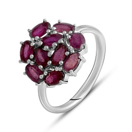 Серебряное кольцо с рубином 3.65ct
