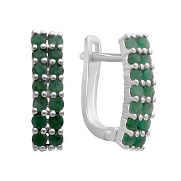 Серебряные серьги с изумрудом 1.263ct