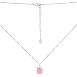 Серебряное колье с фианитами, емаллю