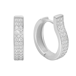 Silver Earrings with Fianites
