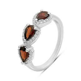 Silver ring with garnet