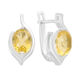 Срібні сережки з цитрином nano 1.833ct