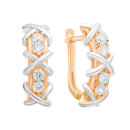 Серебряные серьги с фианитами 0.32ct