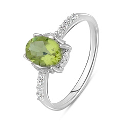 Серебряное кольцо с султанитом 2.312ct, фианитами