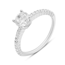 Silver ring with cubic zirconia