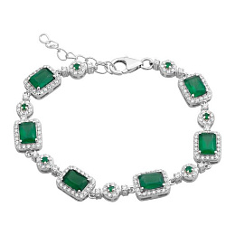 Серебряный браслет с агатом 8.955ct