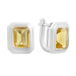 Silver earrings with citrine nano 5.925ct