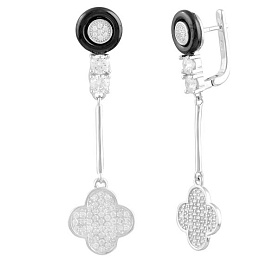 Silver earrings with ceramic