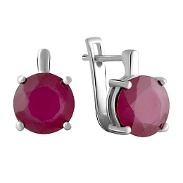 Серебряные серьги с рубином 3.113ct