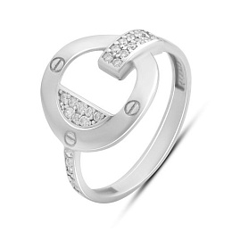 Срібна каблучка з фіанітами 0.26ct