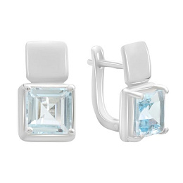 Серебряные серьги с топазом 5.838ct