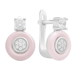 Серебряные серьги с керамикой