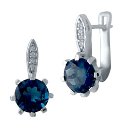 Срібні сережки з топазом Лондон Блю 3.179ct