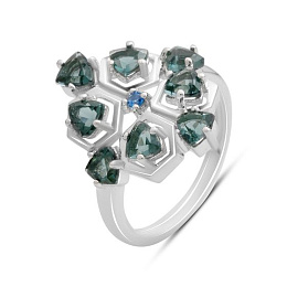 Срібна каблучка з топазом Лондон Блю 1.728ct, топазом