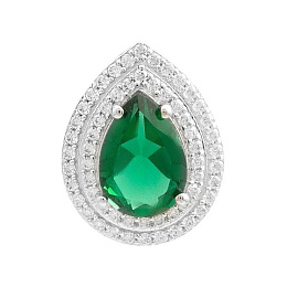 Silver pendant with emerald nano 2.238ct
