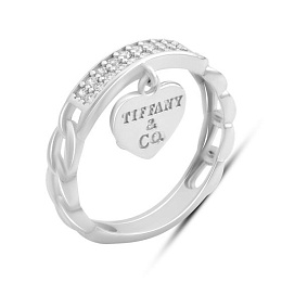 Срібна каблучка з фіанітами 0.18ct