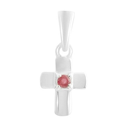 Срібний хрестик з рубіном 0.055ct
