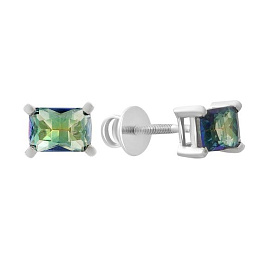 Серебряные серьги с мистик топазом 1.292ct