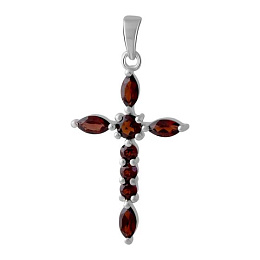 Срібний хрестик з гранатом 2.008ct