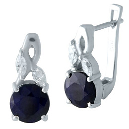 Срібні сережки з сапфіром 4,023 карата