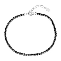 Silver bracelet with phianites