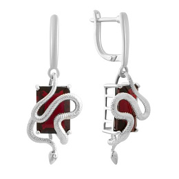 Silver earrings with garnet 11.417ct