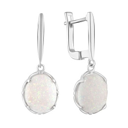 Silver earrings with 4.183 carats of opal