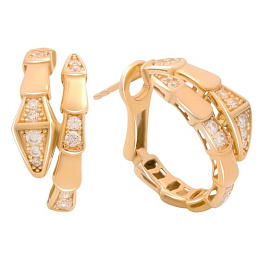 Золоті сережки з фіанітами 0.9ct