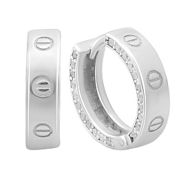 Срібні сережки з фіанітами 0.44ct