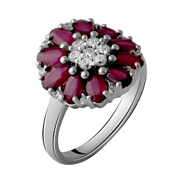 Серебряное кольцо с рубином 3.97ct