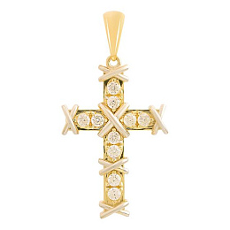 Золотая подвеска с фианитами 0.3ct