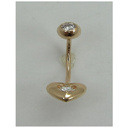 Sterling silver piercing with 0.08ct fianites