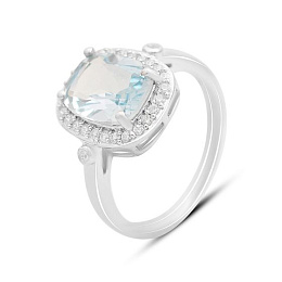 Silver ring with topaz 3.637ct