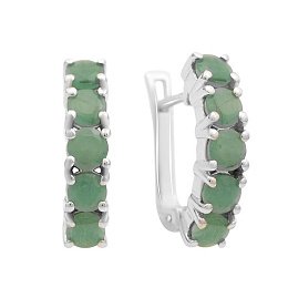 Срібні сережки зі смарагдом 2,367 карата