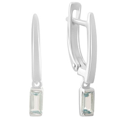 Silver earrings with a 0.738-carat topaz