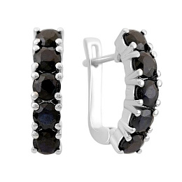 Серебряные серьги с сапфиром 3.638ct