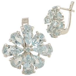 Серебряные серьги с топазом