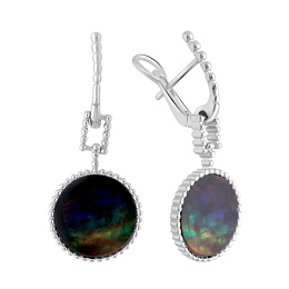 Серебряные серьги с аммолитом