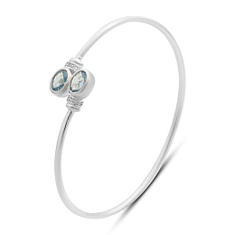 Silver bracelet with topaz 2.996ct, cubic zirconia